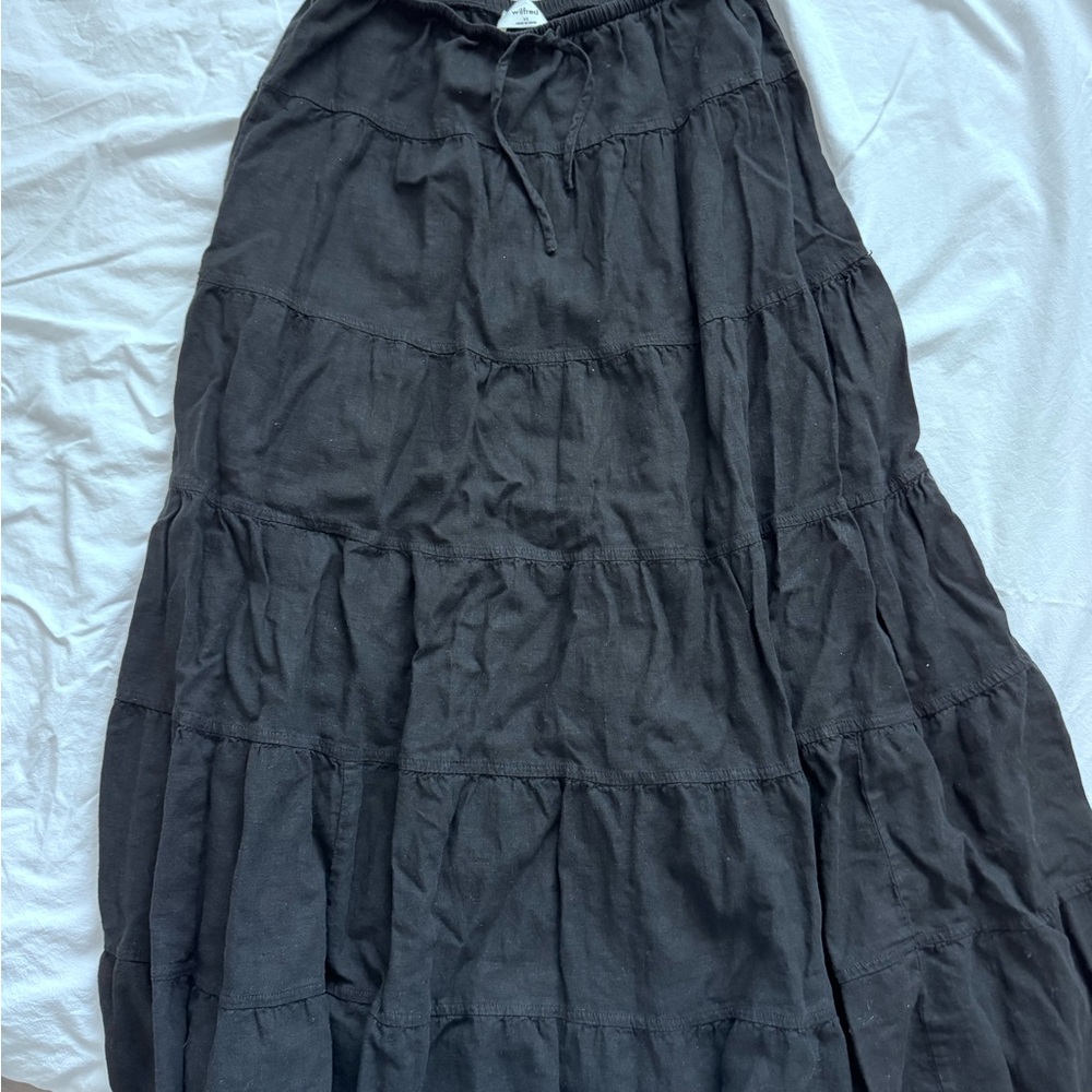 Aritzia Black Tiered Maxi Skirt Casual Resort Wear